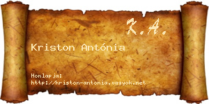 Kriston Antónia névjegykártya